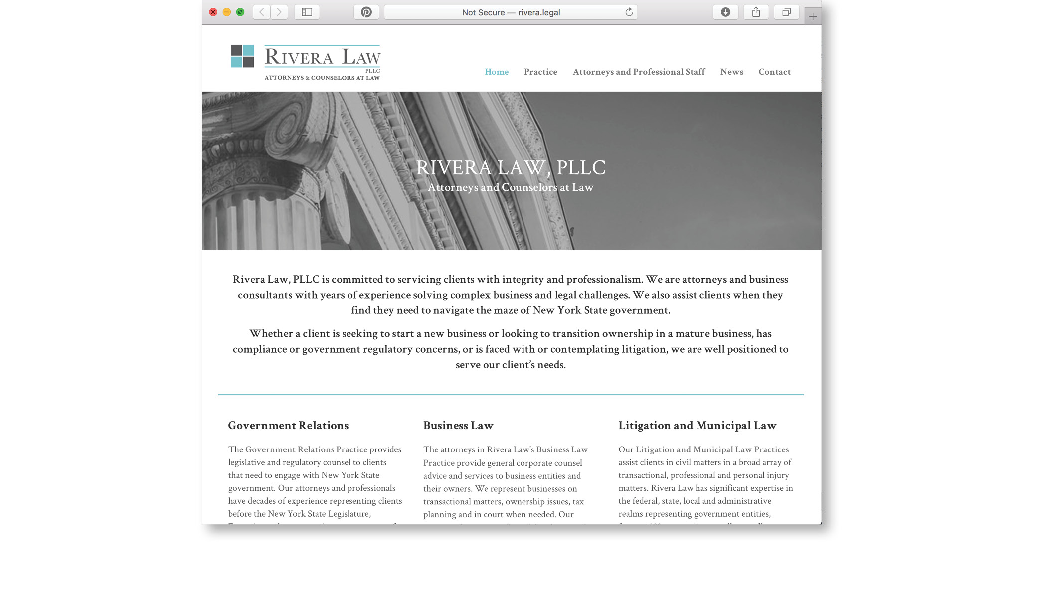 rivera law website design