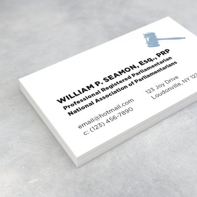 William Seamon, Esq. PRP, Parliamentarian, Business Card jordannerissa
