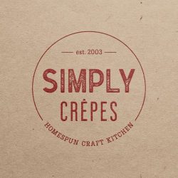 simply crepes logo and rebrand